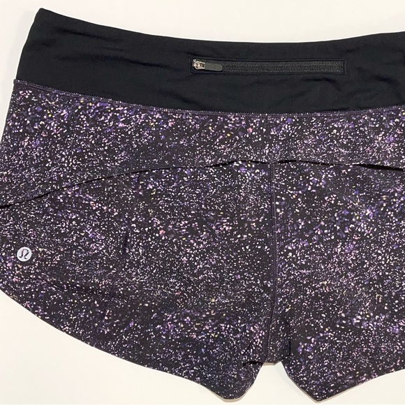 Lululemon Speed Up Running Athletic Shorts Crystalline Multi Black Size 10 - Picture 12 of 16